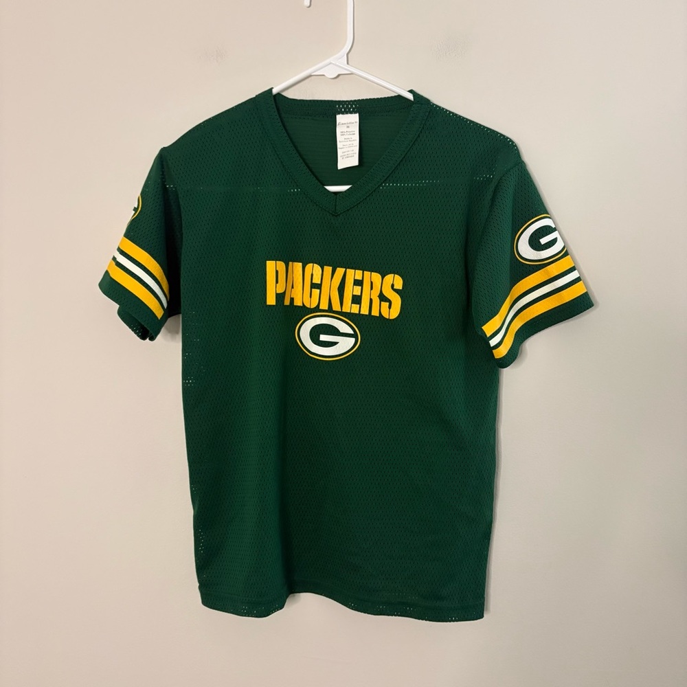 Franklin Boys Medium Green Bay Packers Football Mesh Top Jersey